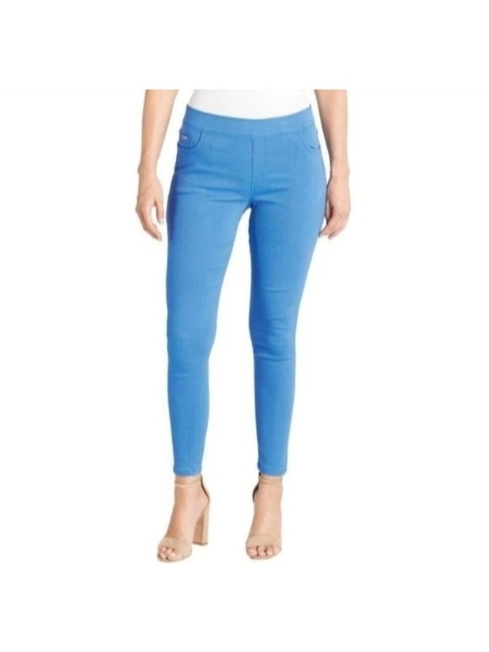 Coco + Carmen Mega Ankle Jeggings Large Stretch Skinny Pants Pull On Blue NEW